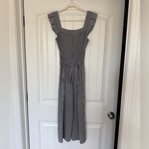 Monteau Black and White Striped Jumpsuit